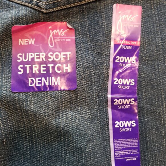 Just My Size JMS Stretch Classic Straight Leg Denim Jeans Dark Wash 20WS NWT - Picture 5 of 11